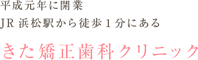 平成元年に開業JR浜松駅から徒歩1分にあるきた矯正歯科クリニック